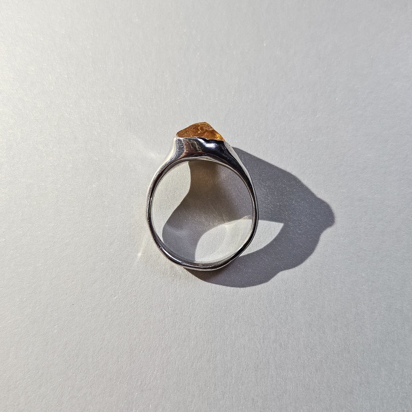 Amber stone ring