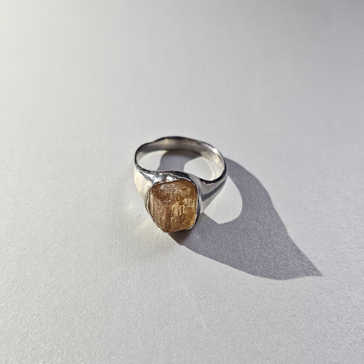 Amber stone ring