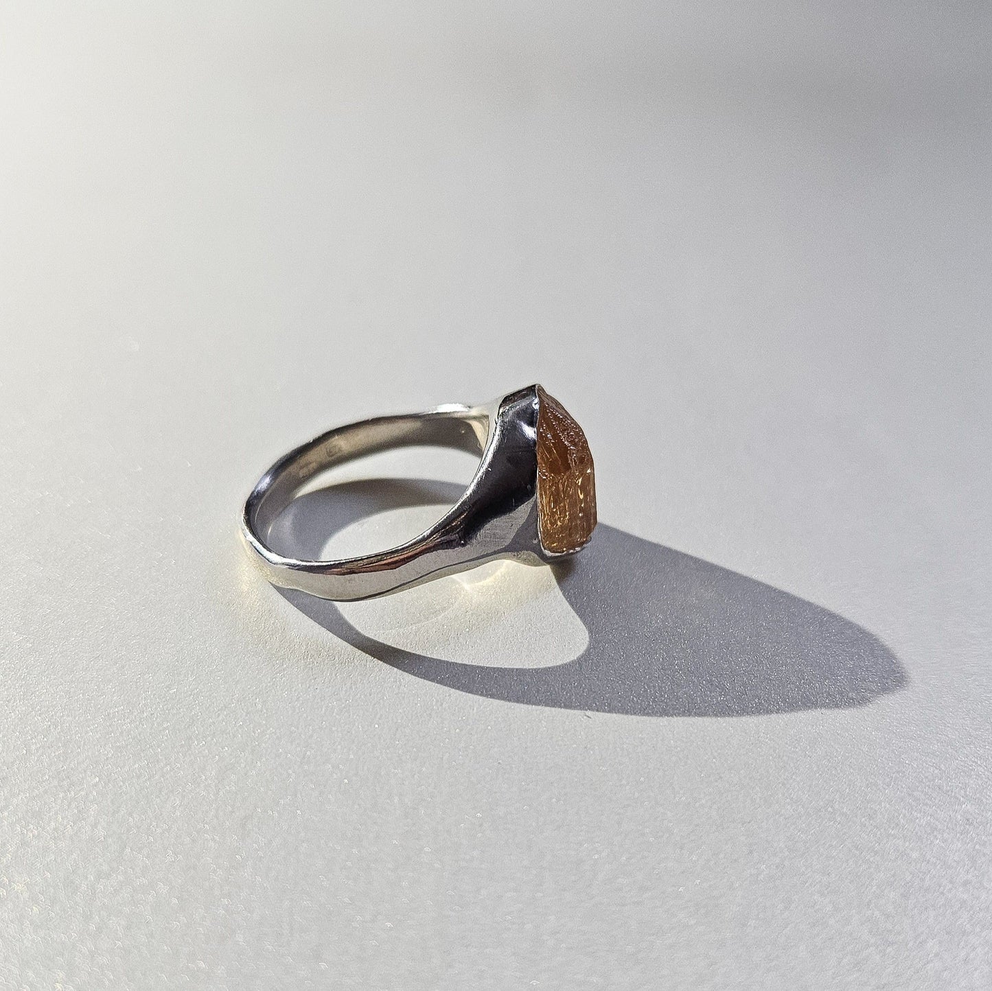 Amber stone ring