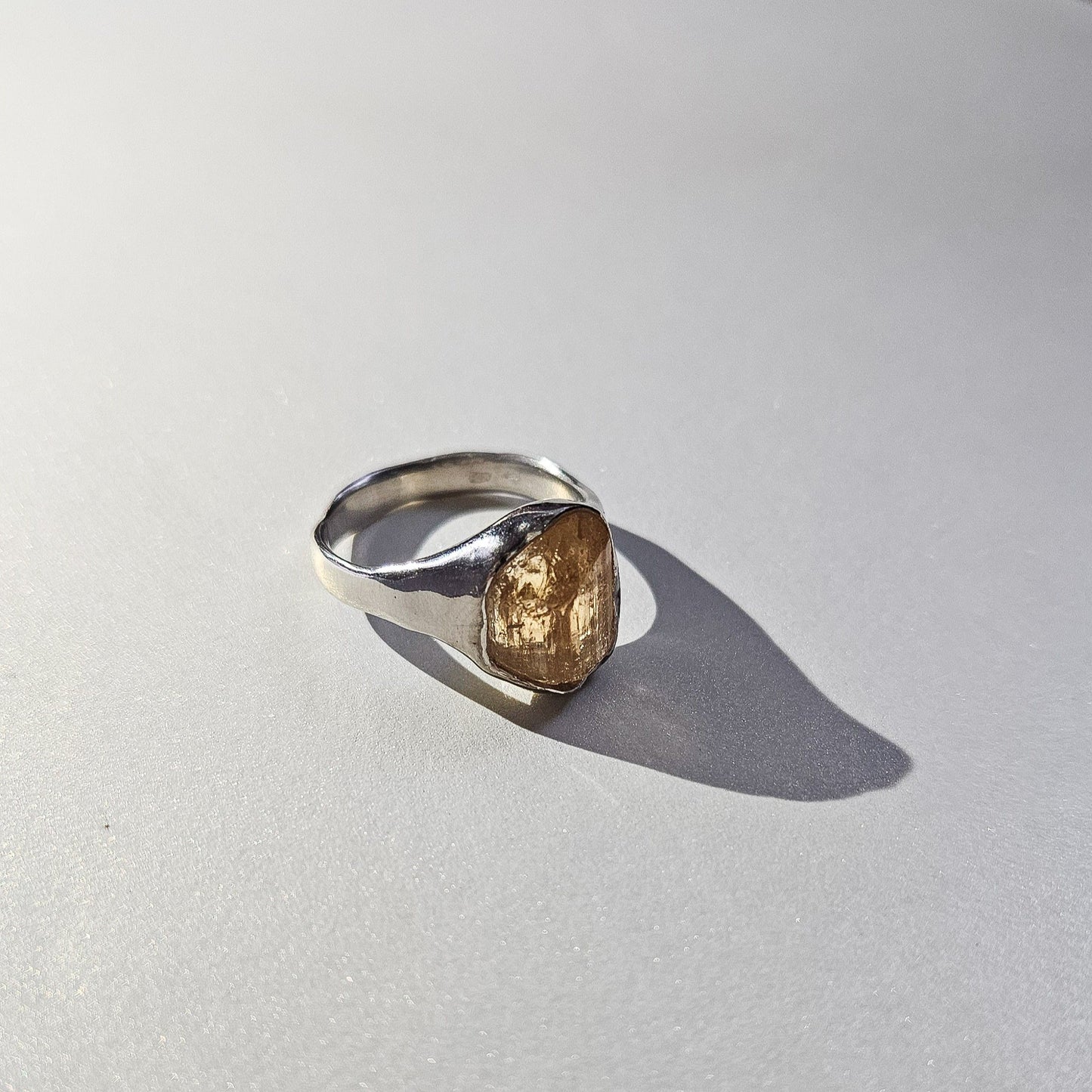 Amber stone ring