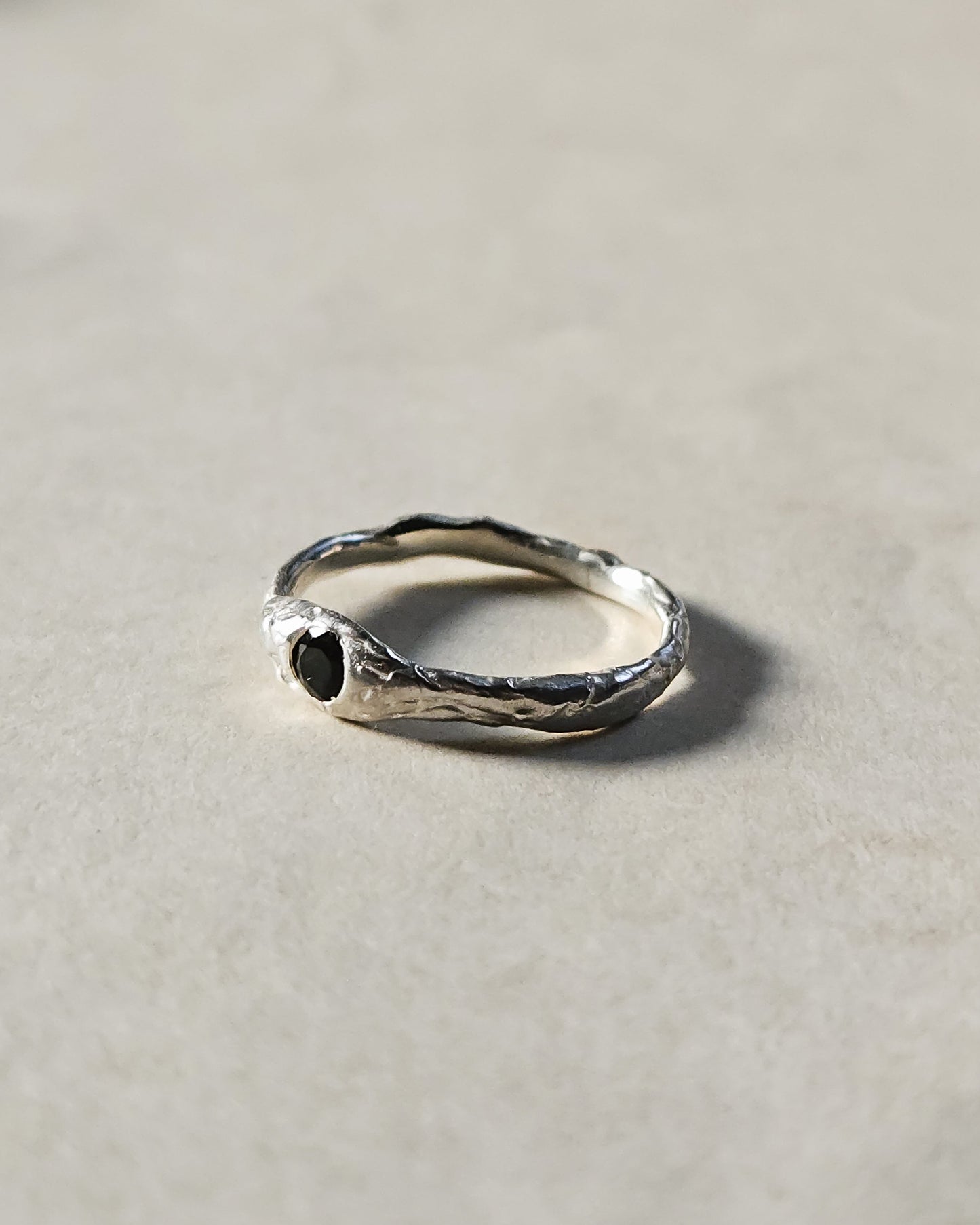 Lidia ring with dark green tourmaline