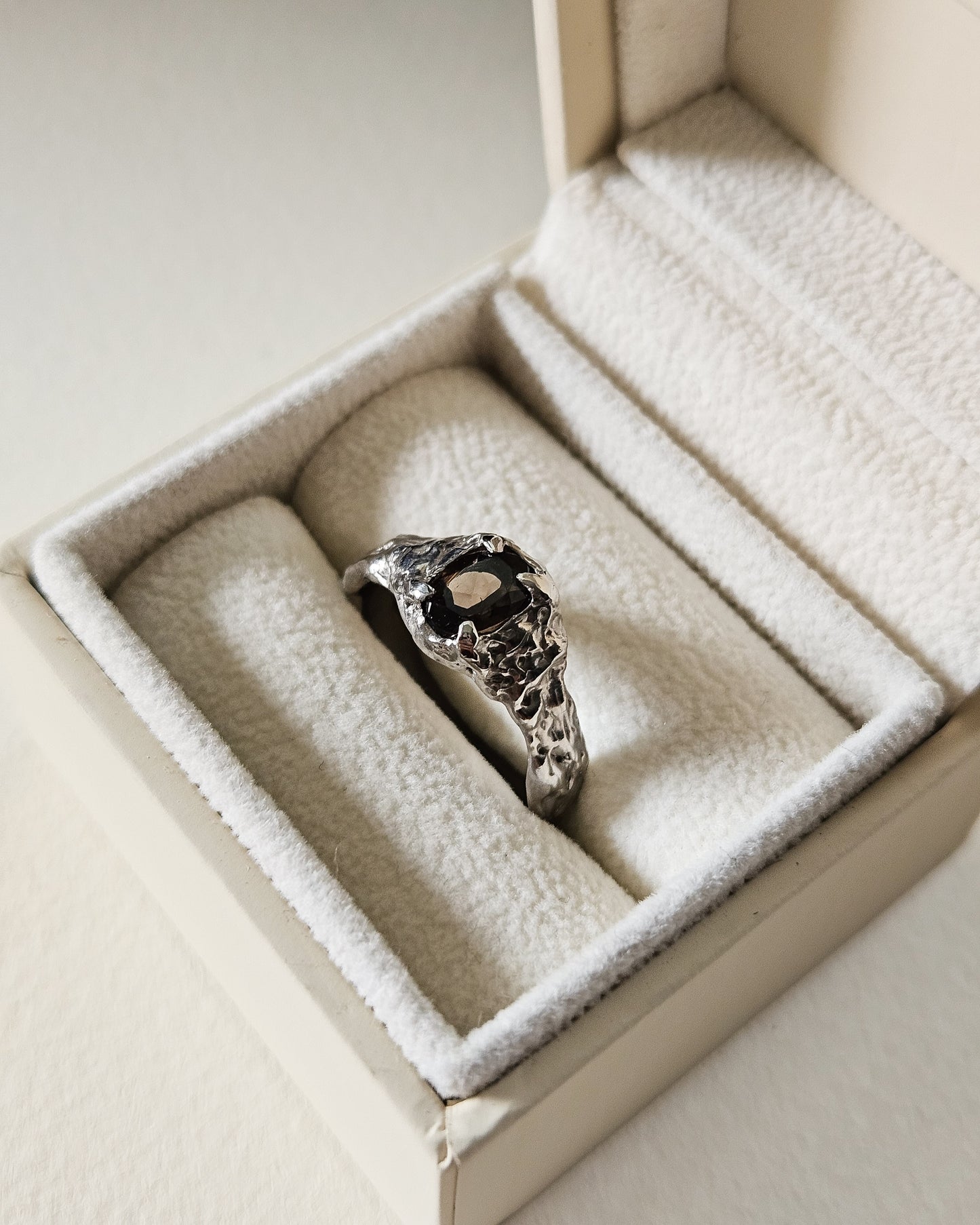 Rustic Ring with Smoke Quartz