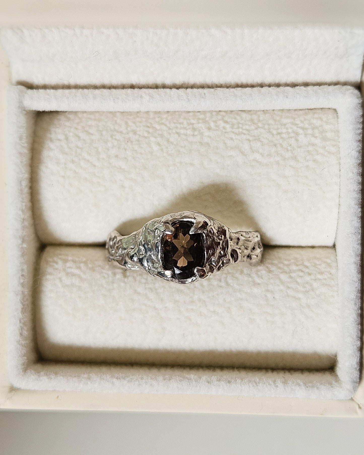 Rustic Ring with Smoke Quartz