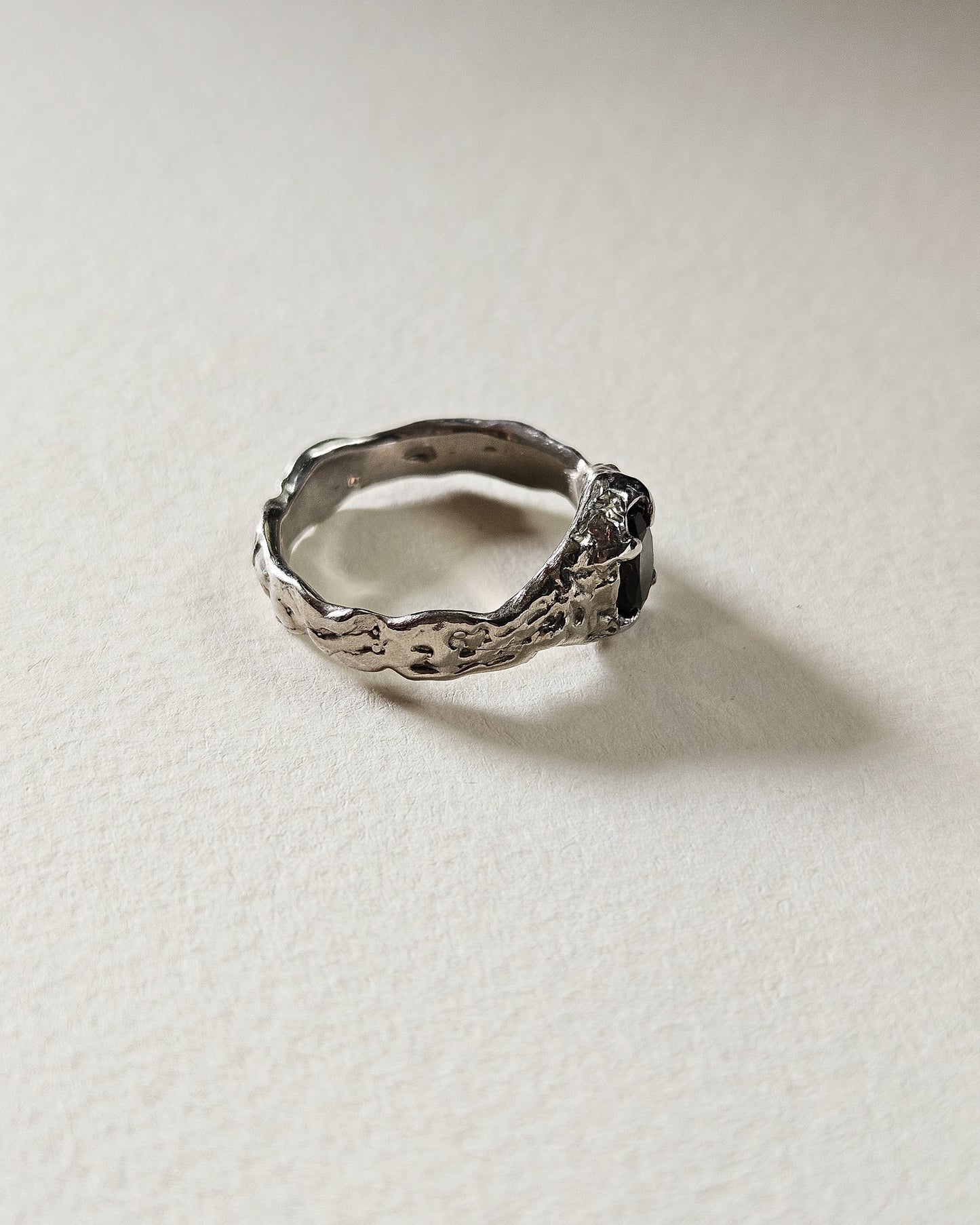 Rustic Ring with Smoke Quartz