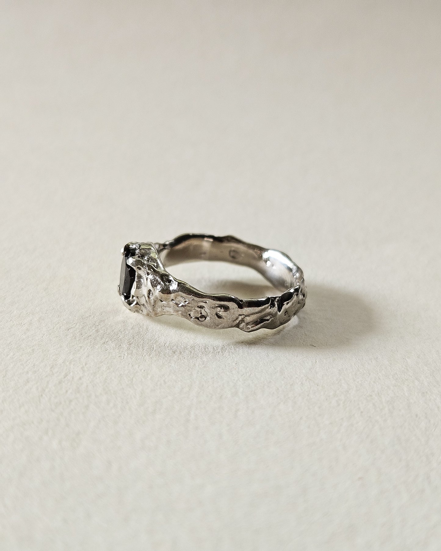 Rustic Ring with Smoke Quartz