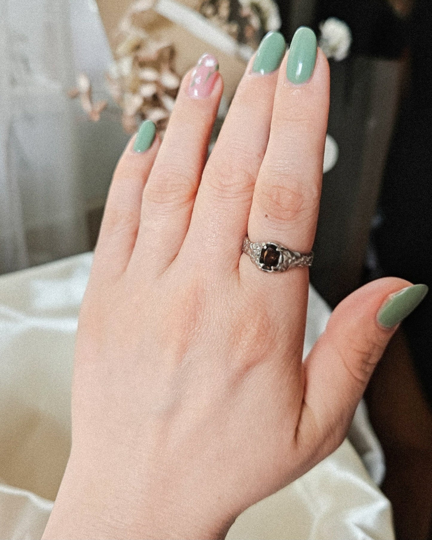 Rustic Ring with Smoke Quartz