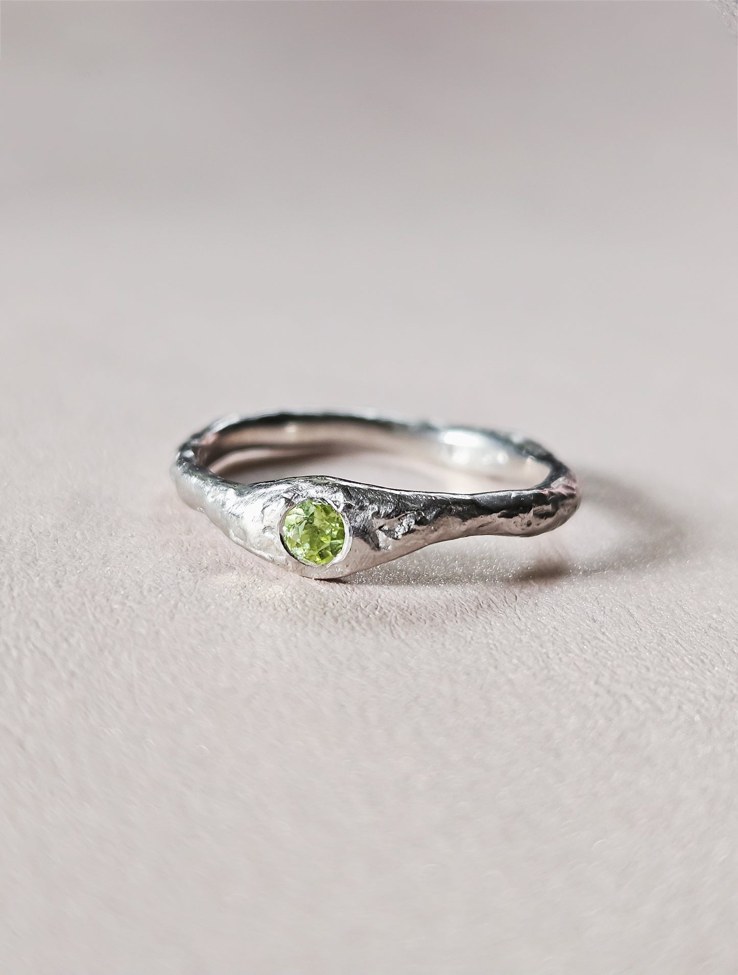 Lidia ring with green peridot