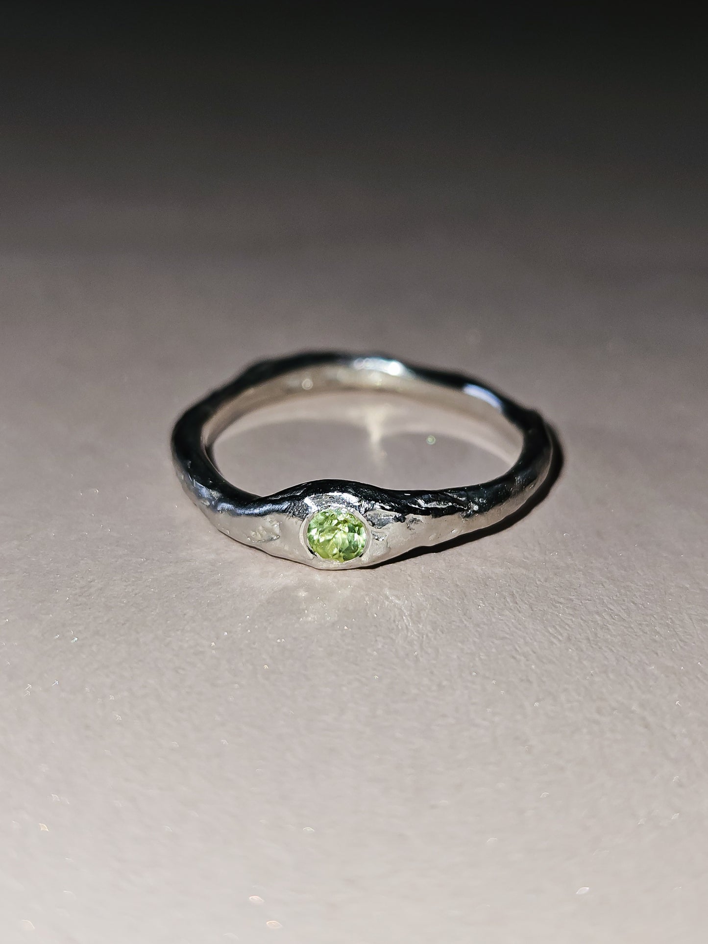 Lidia ring with green peridot