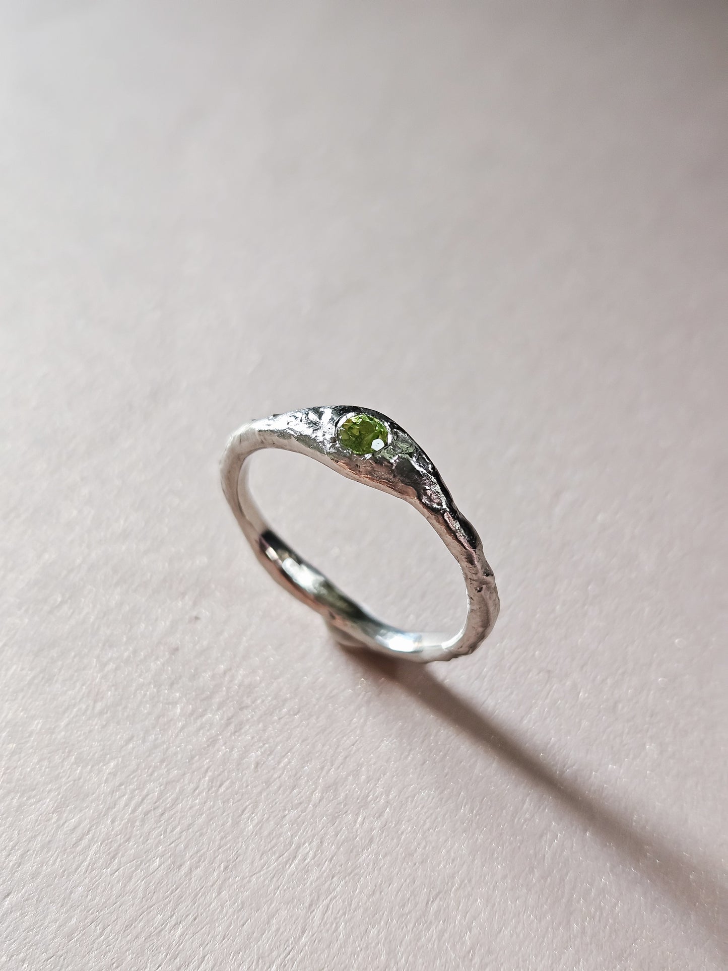 Lidia ring with green peridot
