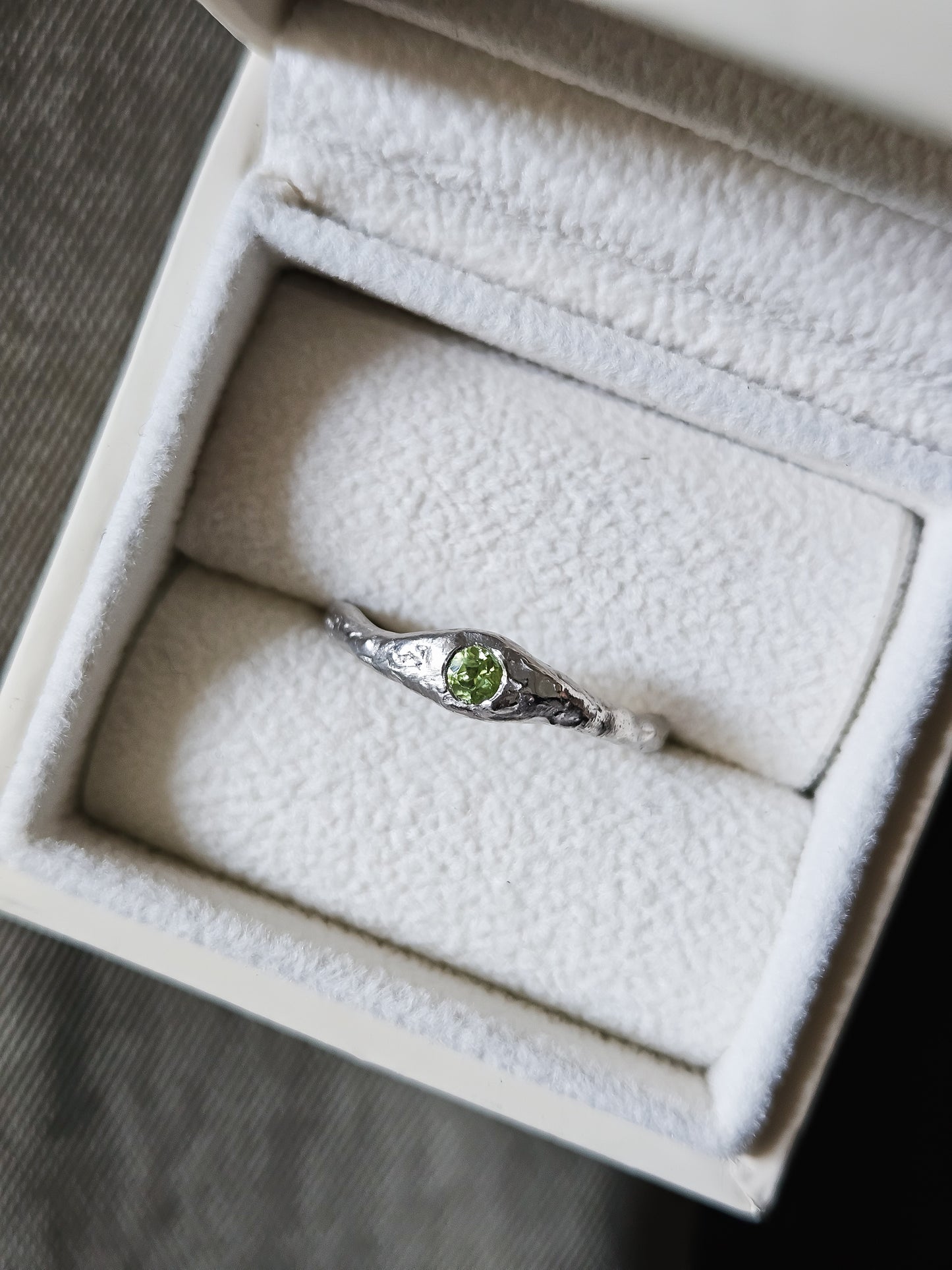 Lidia ring with green peridot