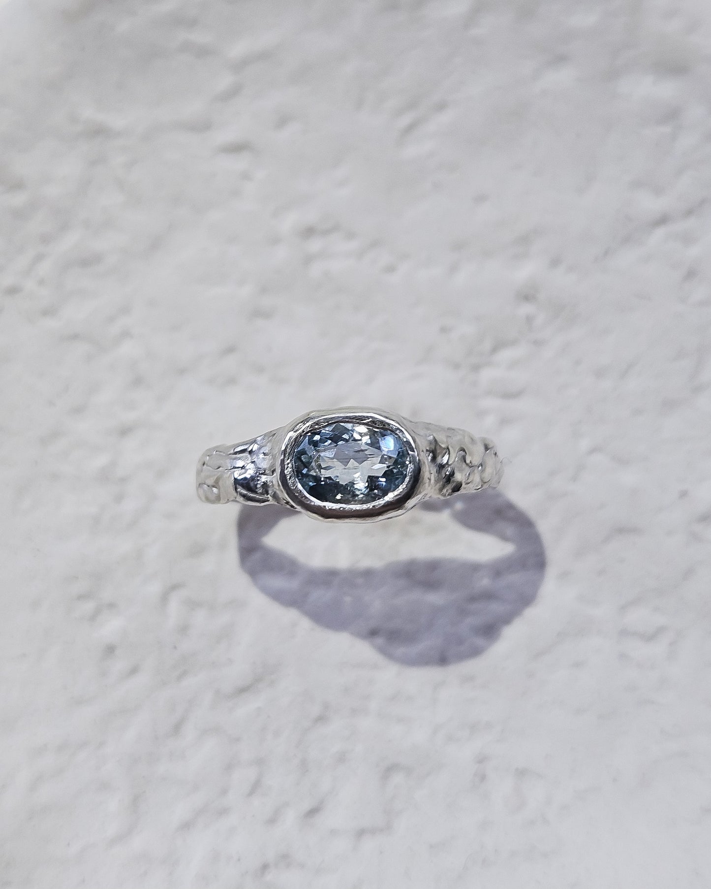 Ring with aquamarine