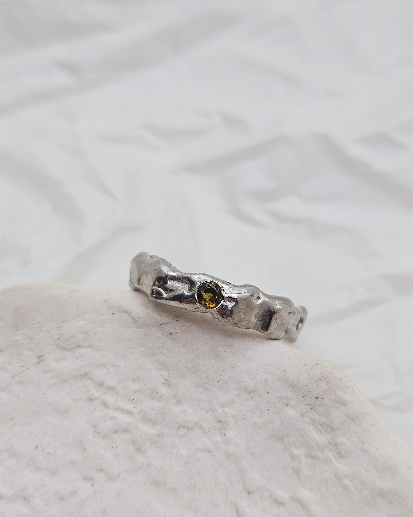 Melted ring with tourmaline