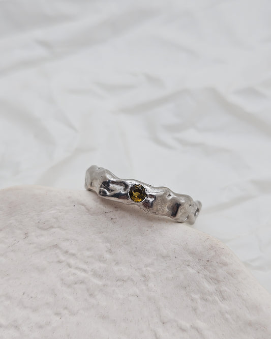 Melted ring with tourmaline