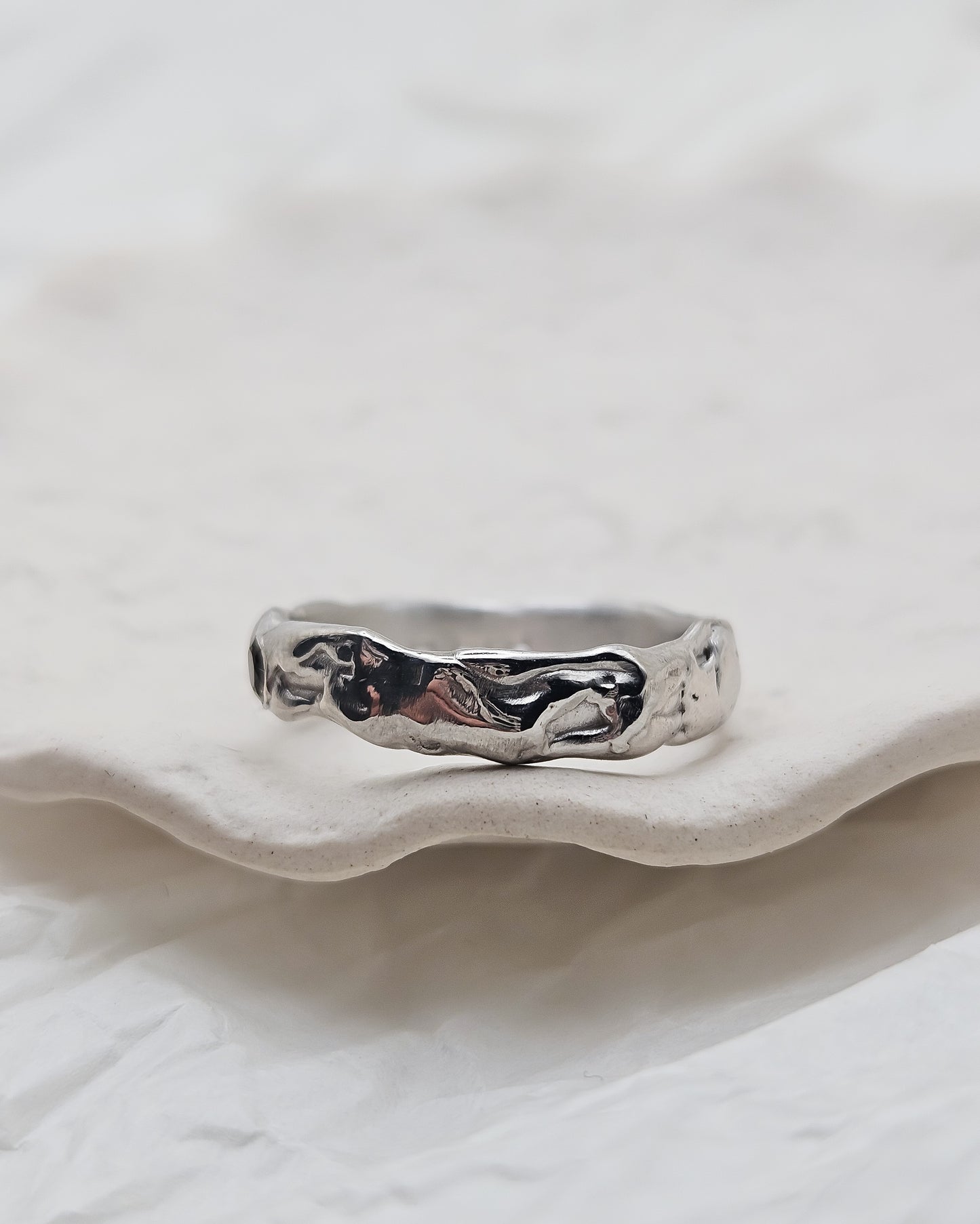 Melted ring with tourmaline