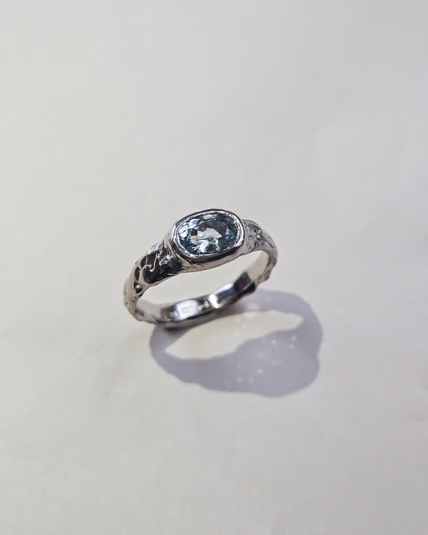 Ring with aquamarine