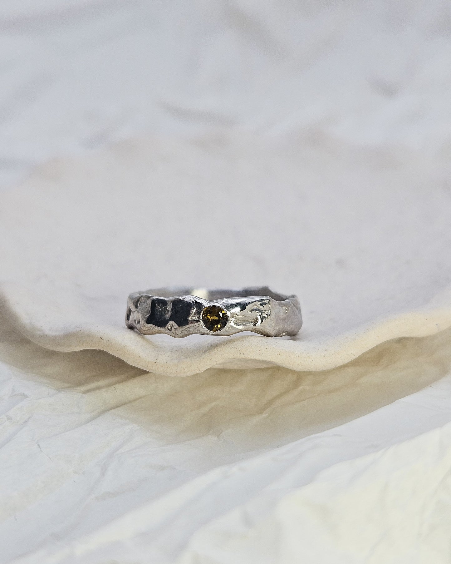 Melted ring with tourmaline