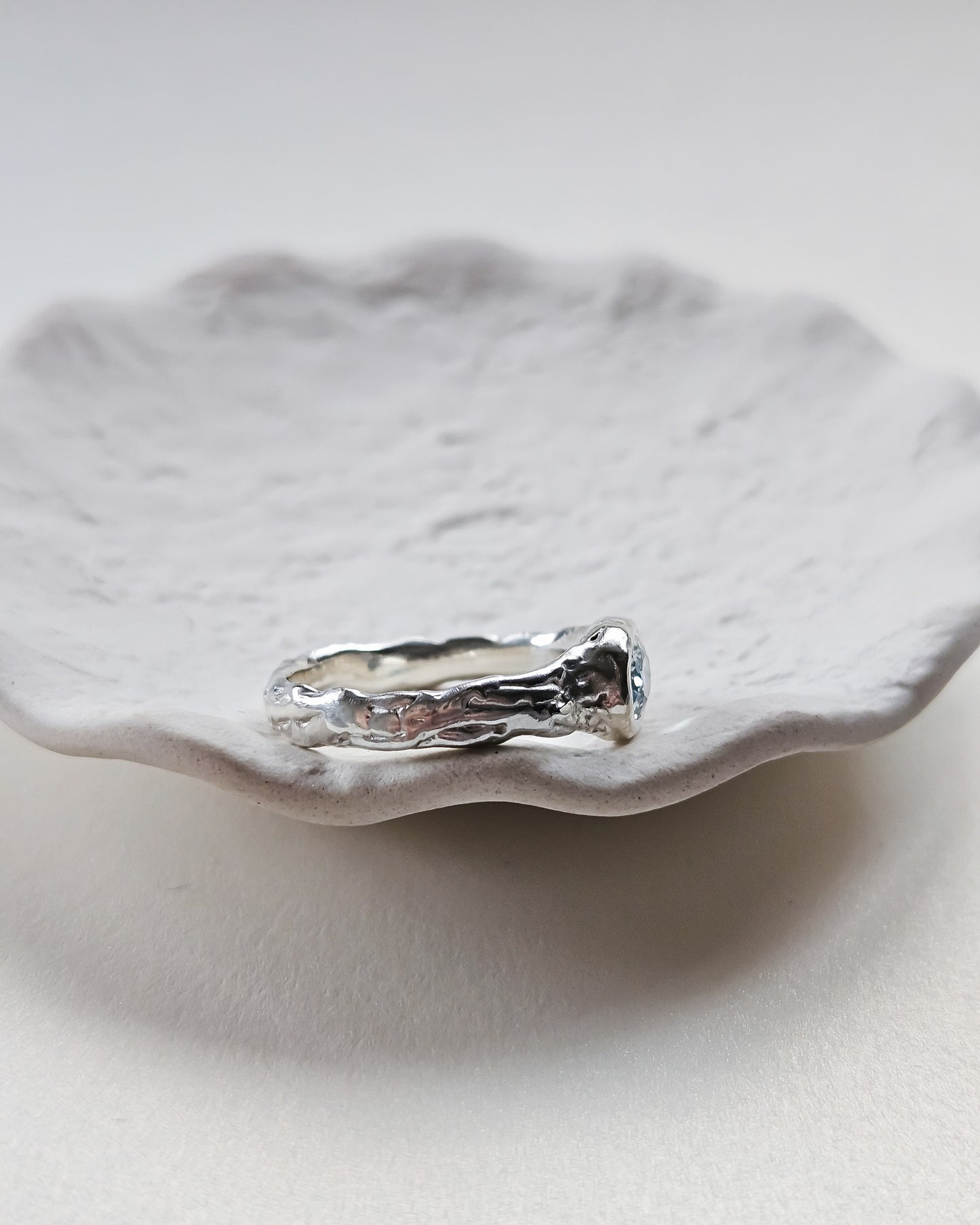 Ring with aquamarine