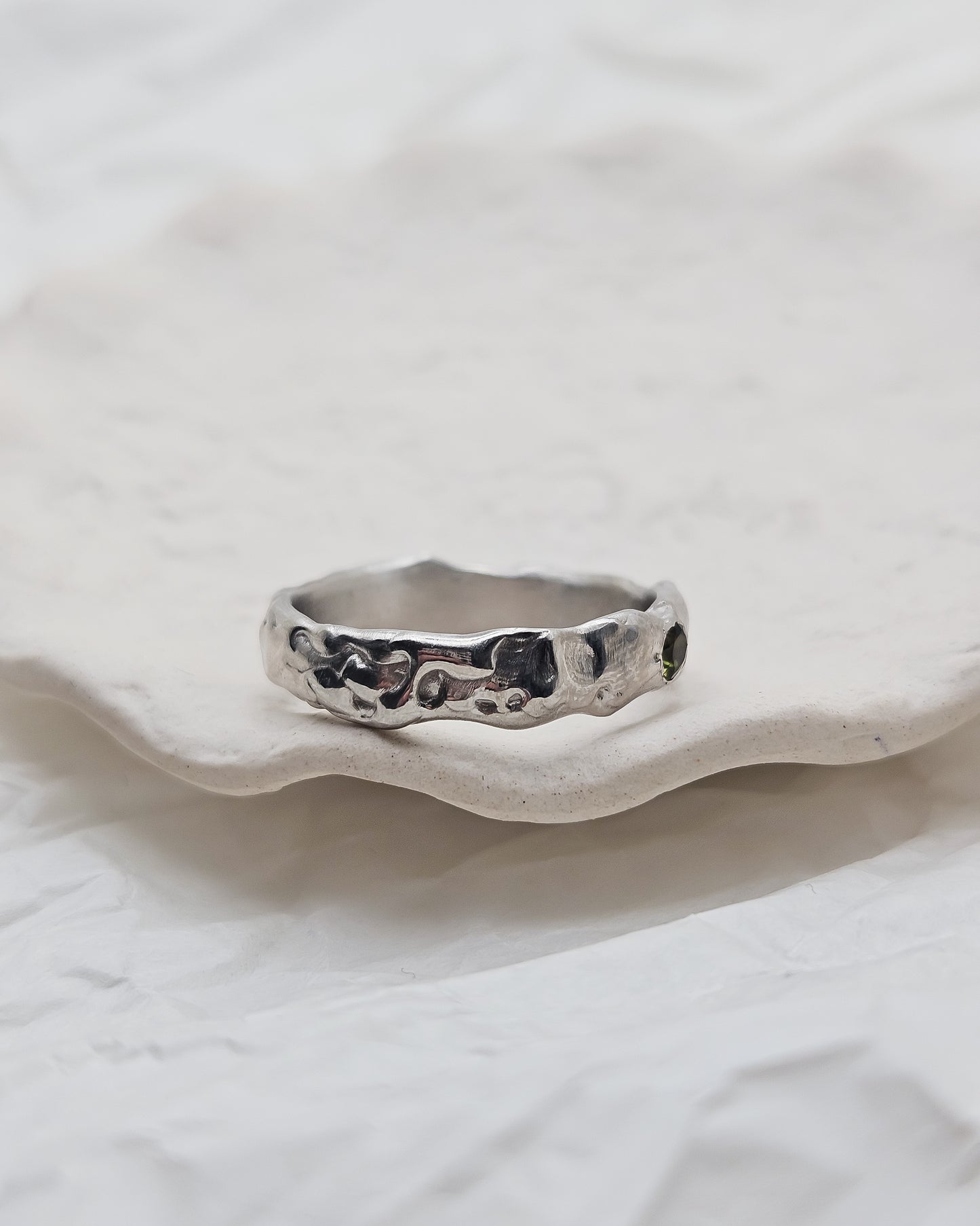 Melted ring with tourmaline