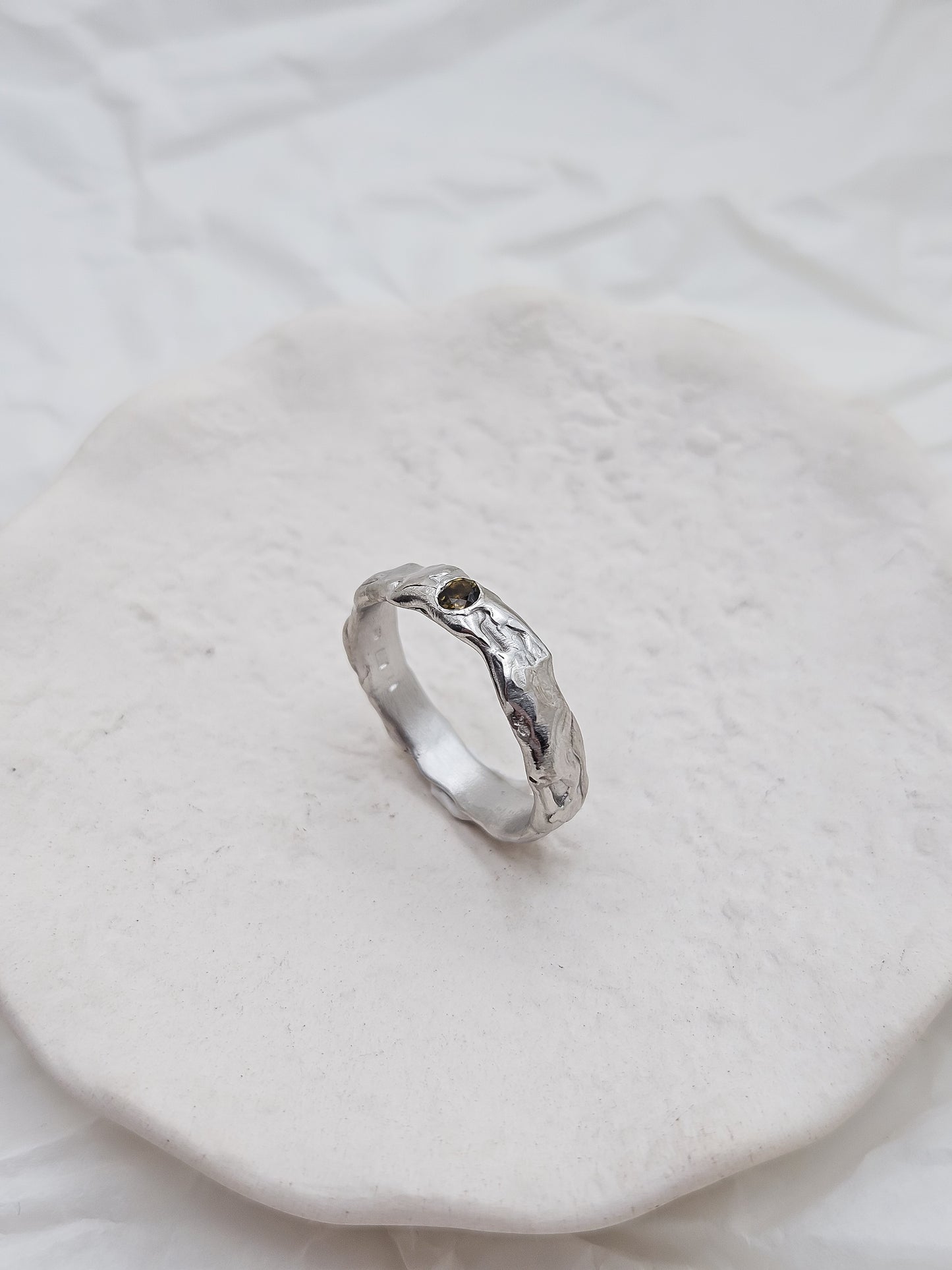 Melted ring with tourmaline